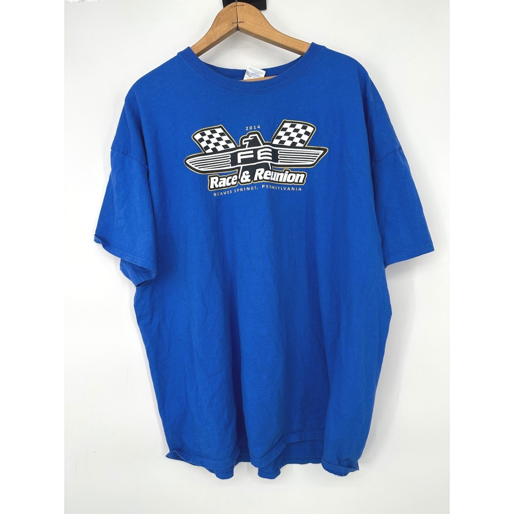 Gildan T-Shirt Men 2XL Blue Race & Reunion Beaver Springs Graphic Tee